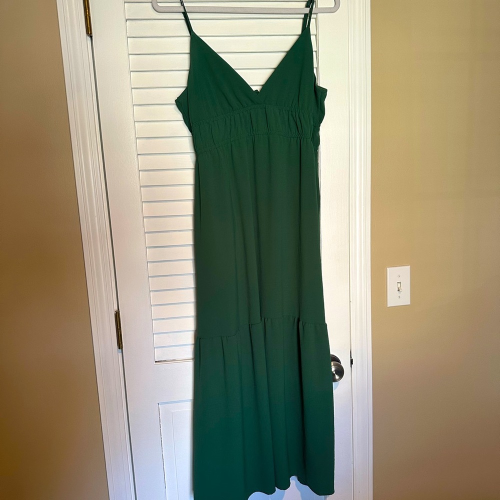 A new Day Emerald Green maxi dress., adjustable M /MAKE ME AN OFFER